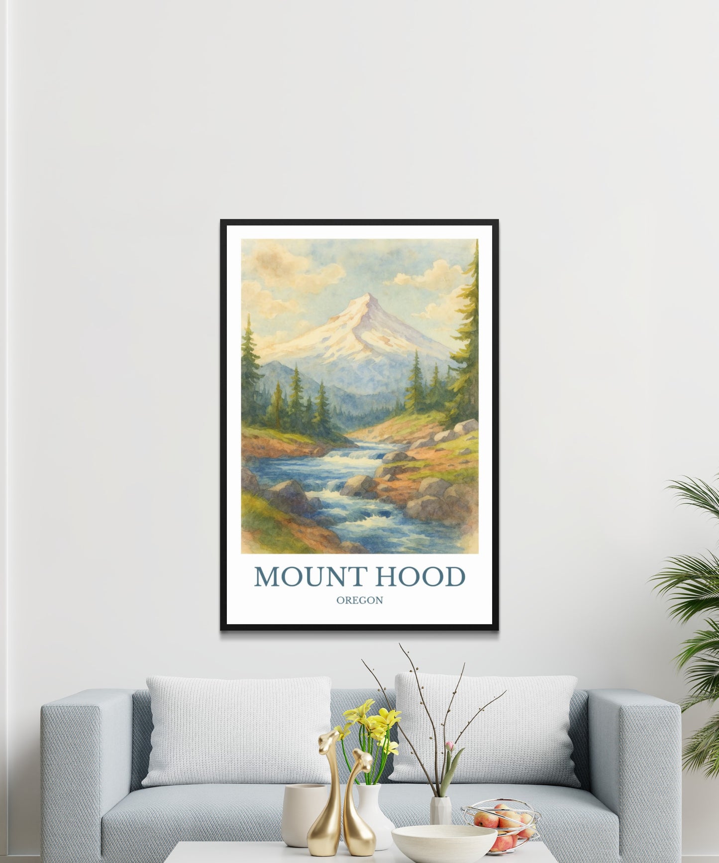 Mount Hood, Watercolor design poster, Oregon Print, Mount Hood Wall Art