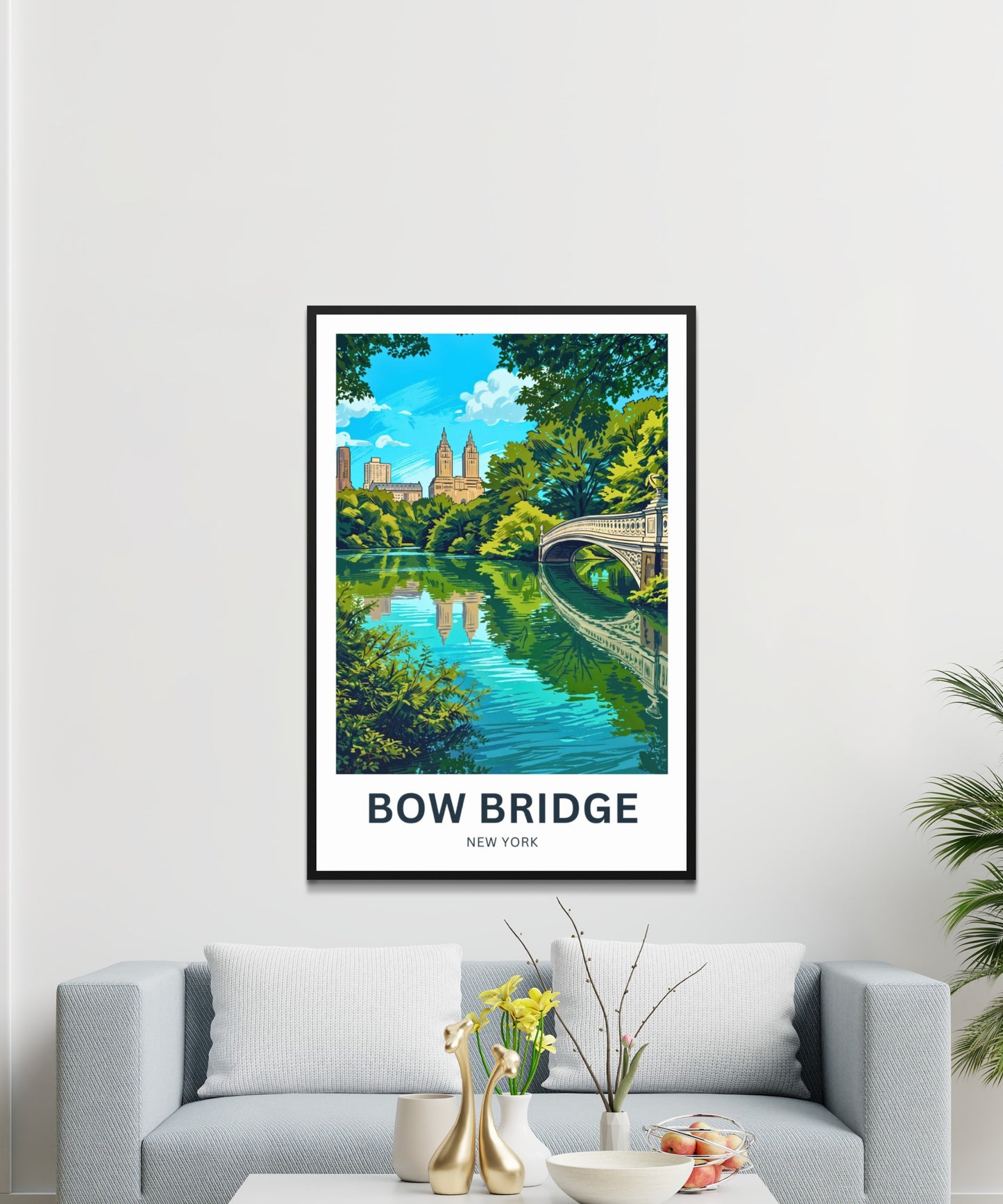 Bow Bridge  Travel Poster - New York’s Gentle Curve