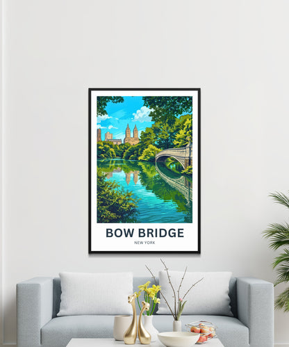 Bow Bridge  Travel Poster - New York’s Gentle Curve