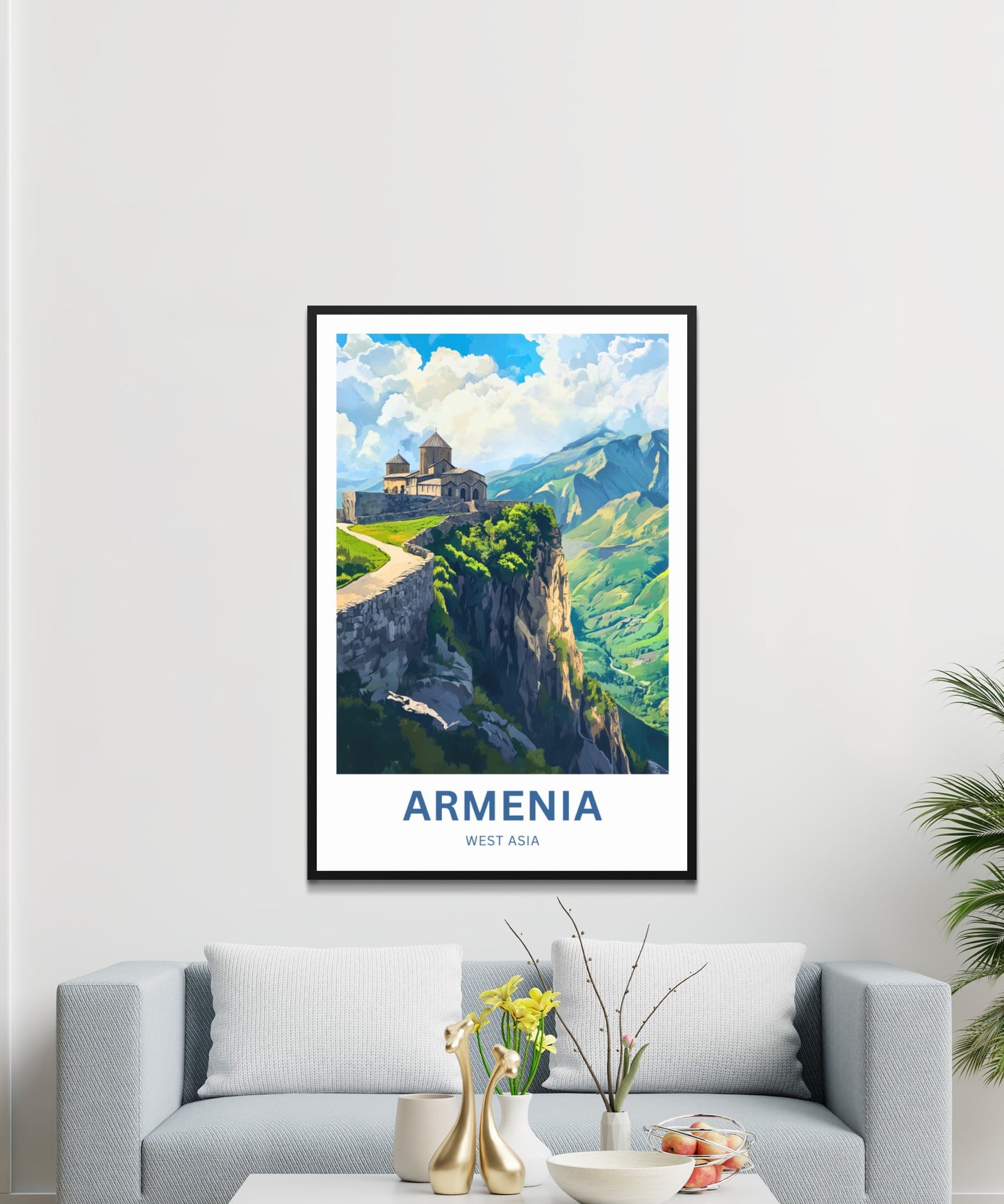 Armenia Travel Poster - Captivating View  Monasteries West Asia