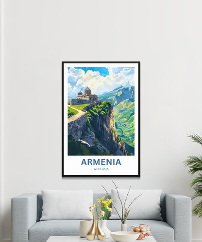 Armenia Travel Poster - Captivating View  Monasteries West Asia