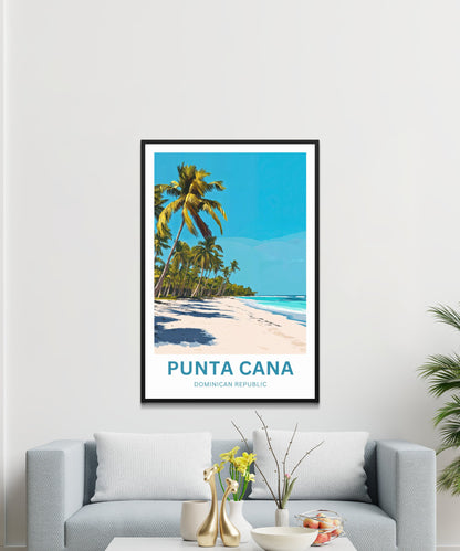 Punta Cana Travel Poster - Breathtaking Beach in Dominican Republic