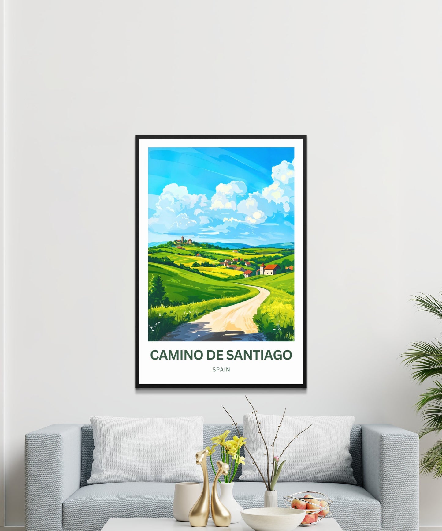 Camino de Santiago Travel Poster - The Heart of the Camino: Picturesque Villages on the Pilgrim’s Path
