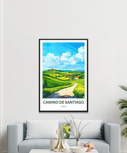 Camino de Santiago Travel Poster - The Heart of the Camino: Picturesque Villages on the Pilgrim’s Path