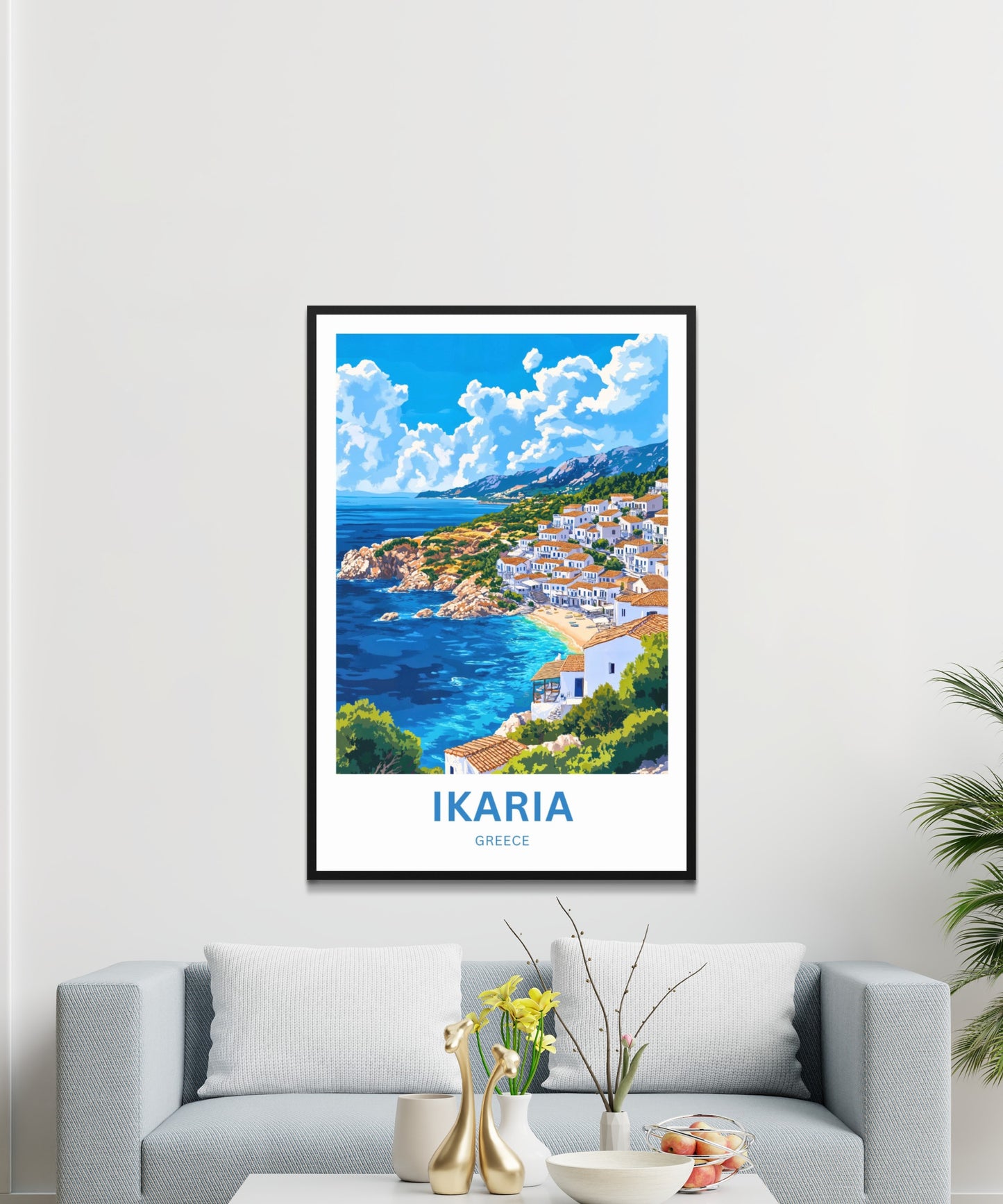 Ikaria Beach Travel Poster  - Captivating Aegean Living