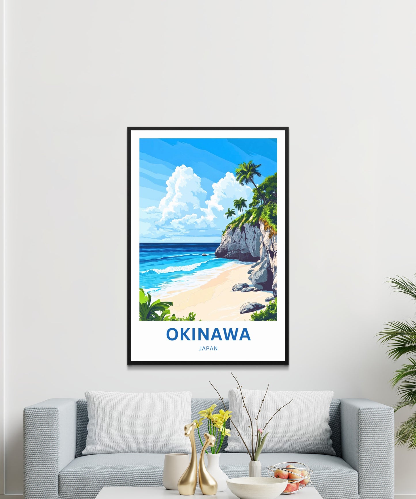 Okinawa Beach Travel Poster  - Japan Tropical Paradise