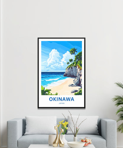 Okinawa Beach Travel Poster  - Japan Tropical Paradise