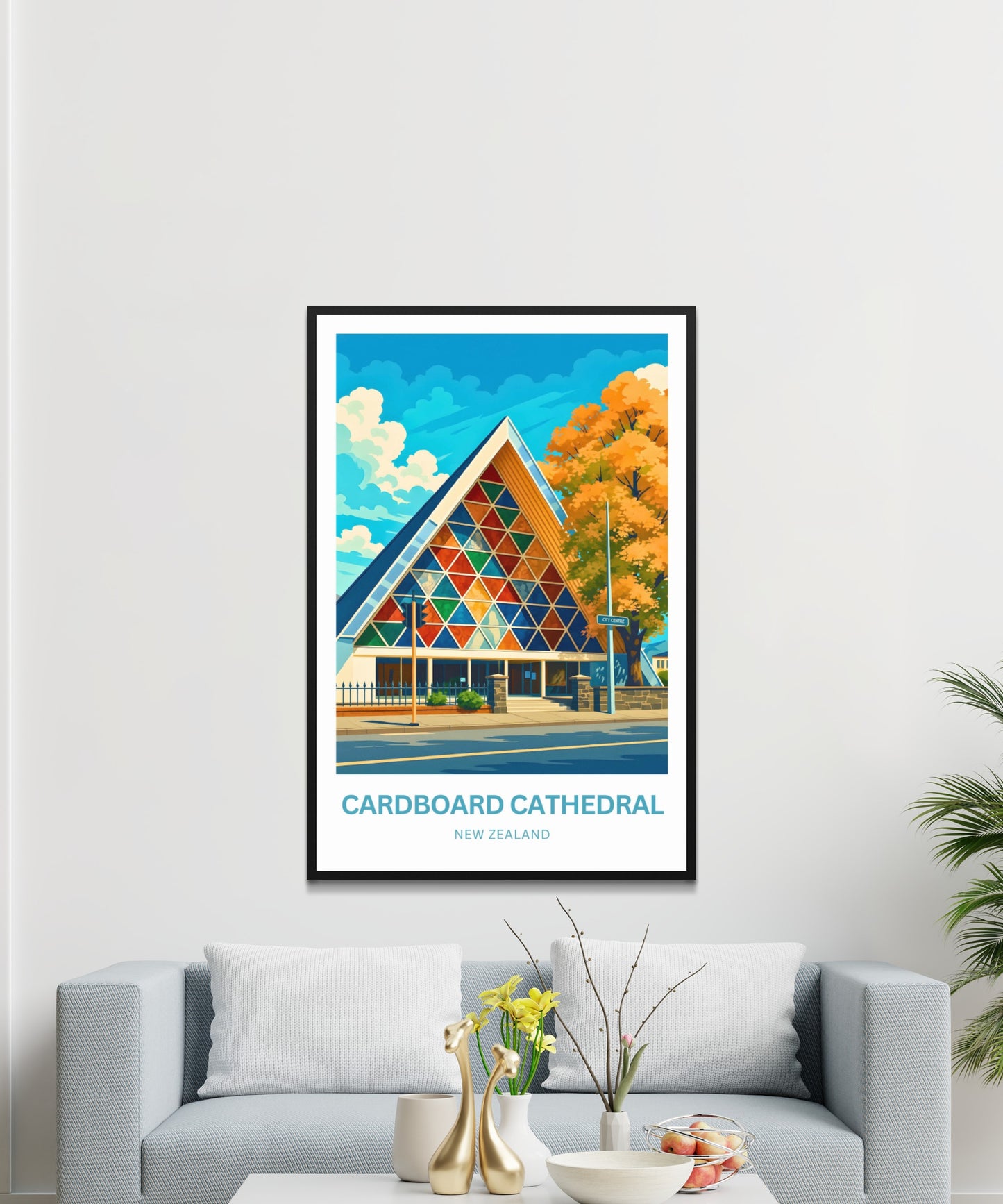 Cardboard Cathedral Travel Poster - Shigeru Ban's Masterpiece
