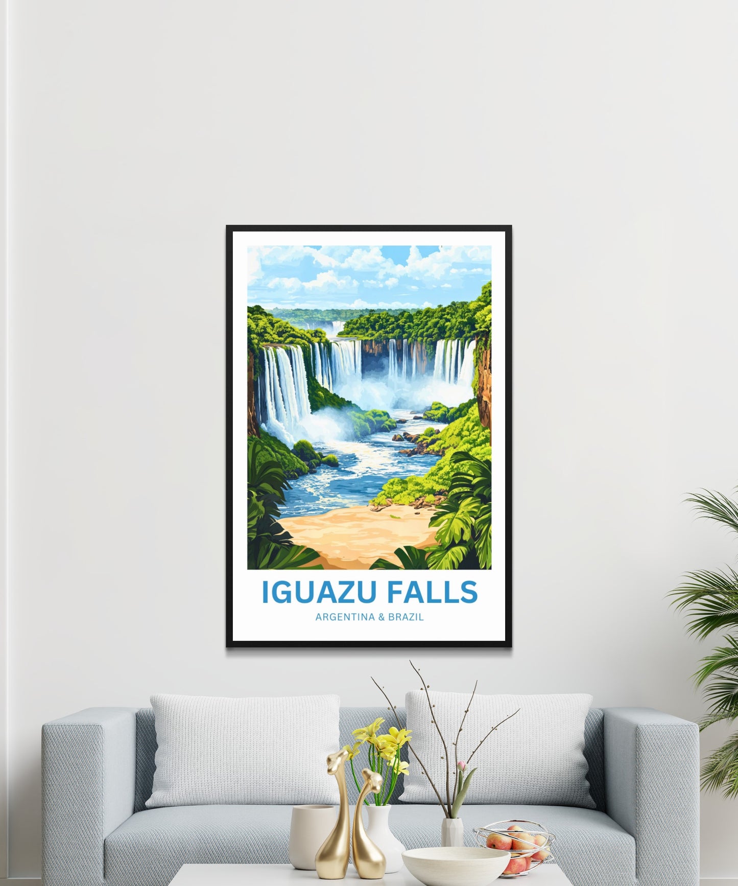Iguazu Falls Travel Poster - Stunning Rainforest and Waterfalls Argentina