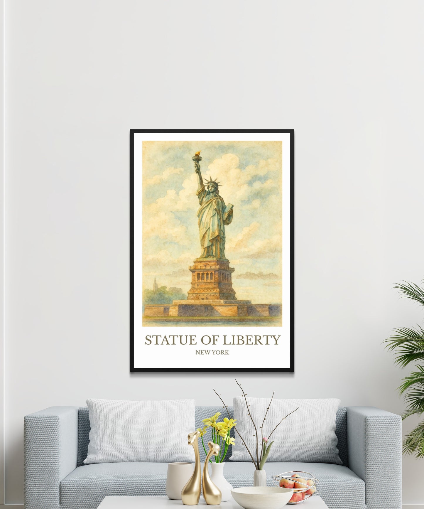 Statue of Liberty, Watercolor design poster, New York Print, Statue of Liberty Wall Art