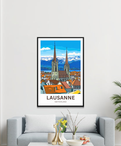 Lausanne Travel Poster- City of Culture & Charm