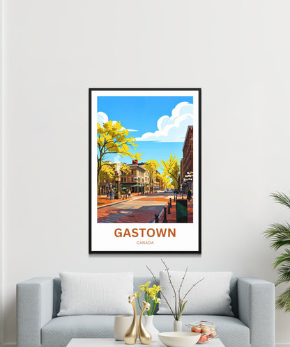 Gastown Travel Poster - Steam Clock Stroll