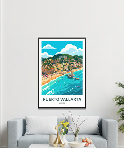Puerto Vallarta  Travel Poster - Aerial View