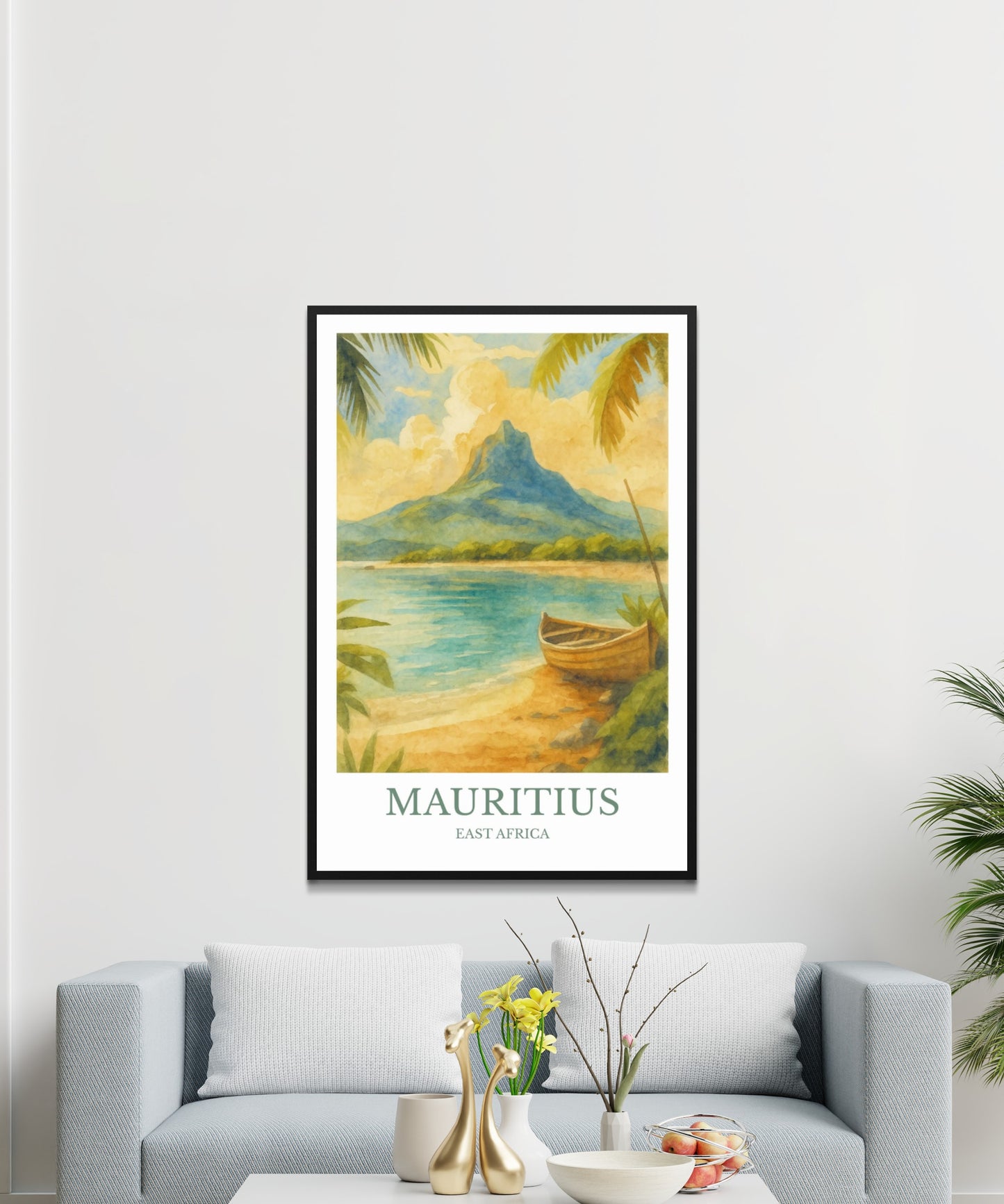 Mauritius, Watercolor design poster, East Africa Print, Mauritius Wall Art