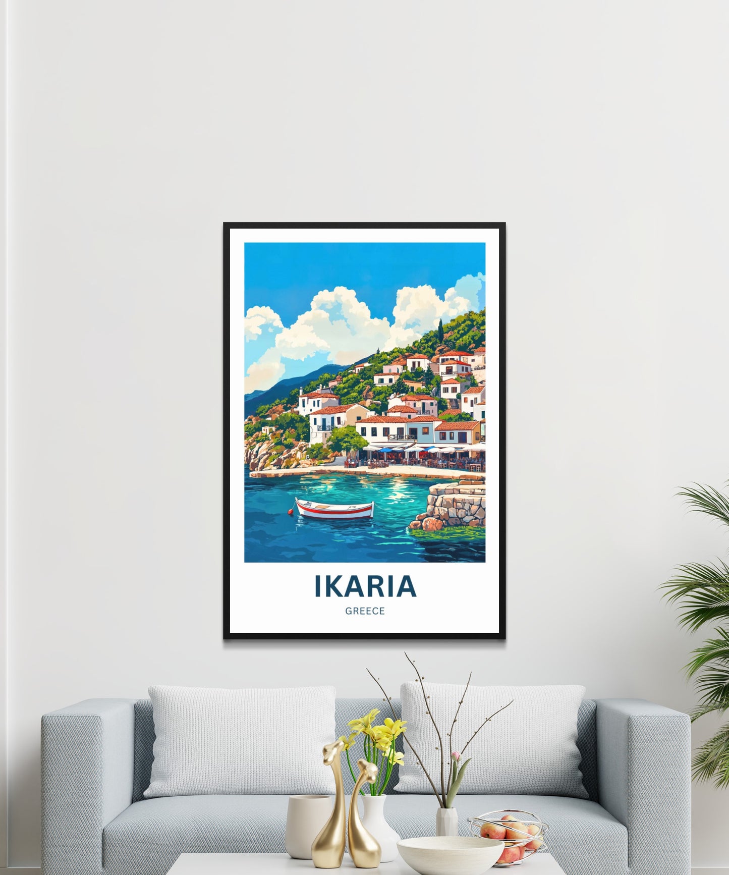 Ikaria Beach Travel Poster  - Seaside Harmony