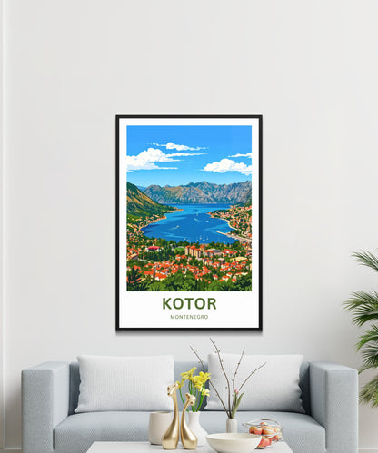 Kotor Travel Poster -   Walled City