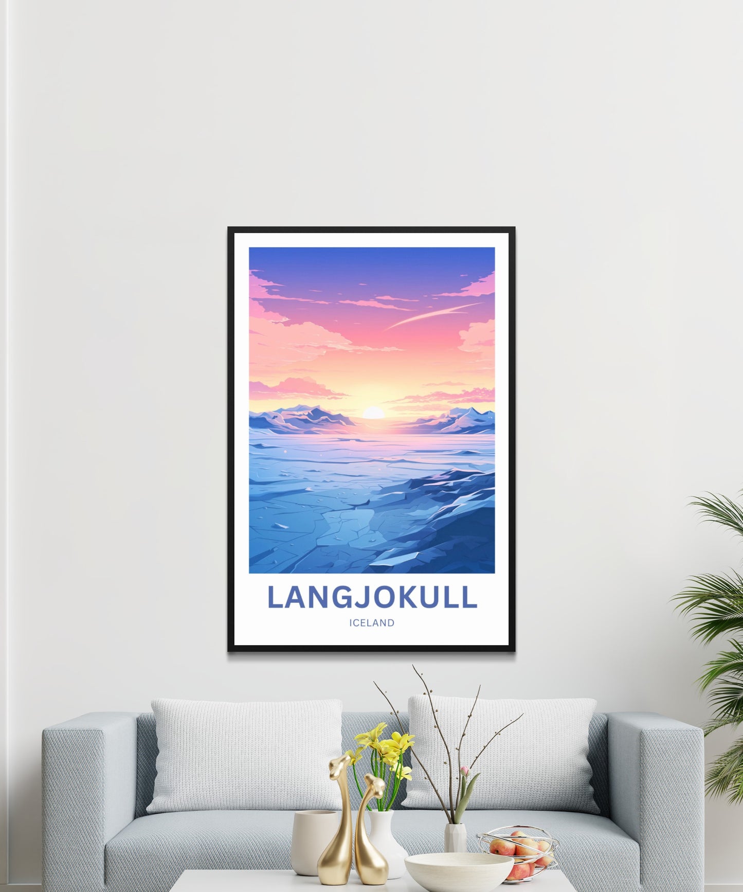 Langjökull Travel Poster - Frozen Majesty