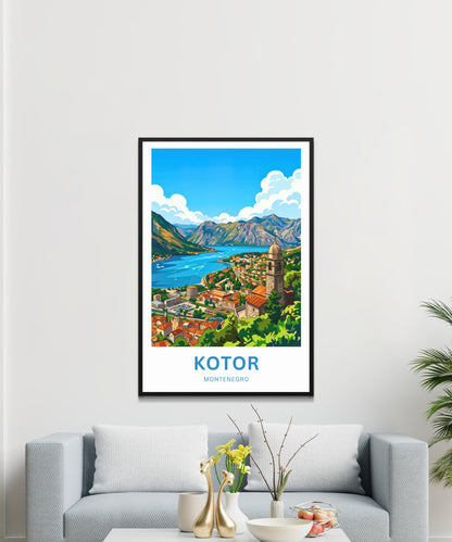 Kotor Travel Poster -   Iconic View