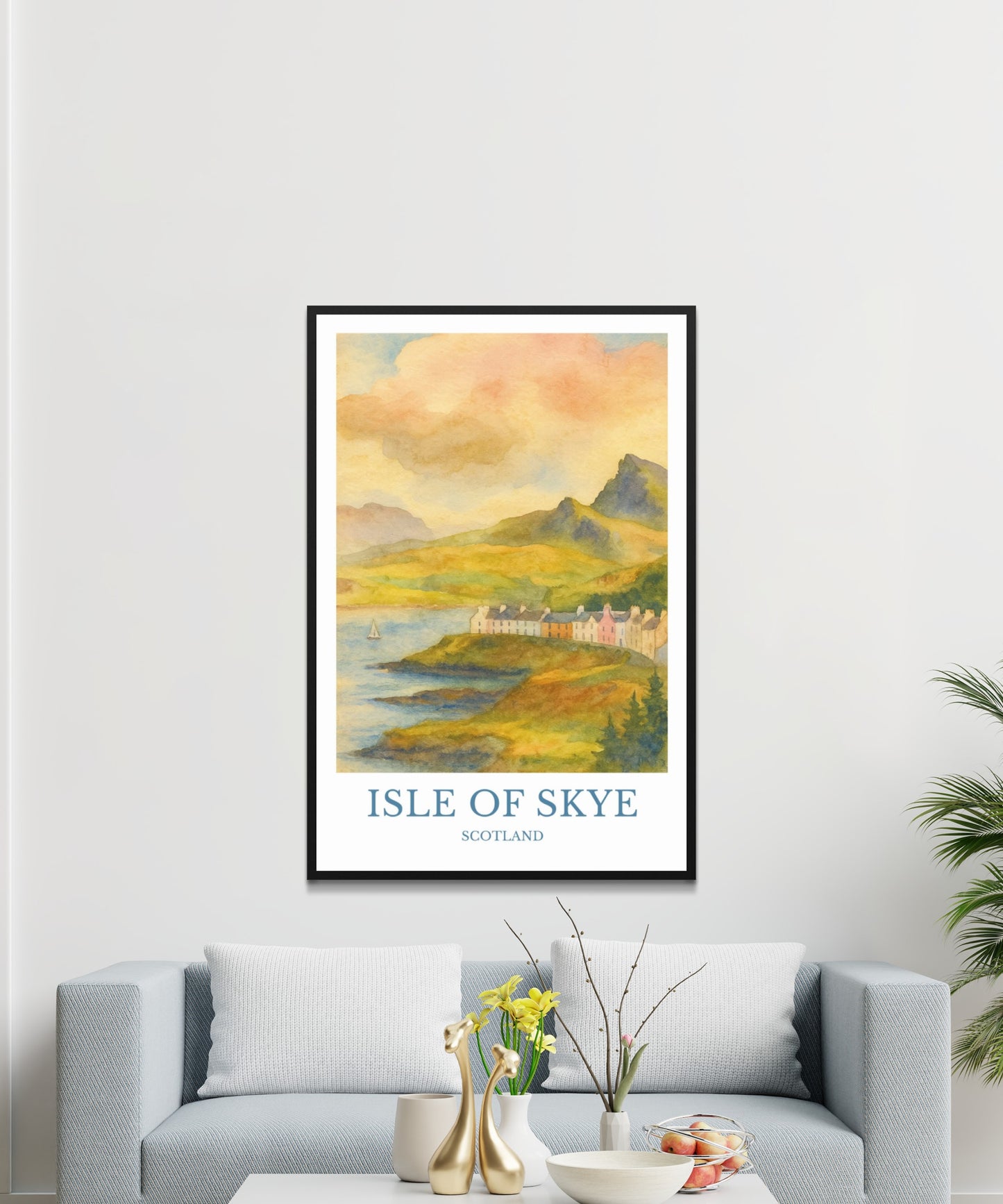 Isle of Skye, Watercolor design poster, Scotland Print, Isle of Skye Wall Art