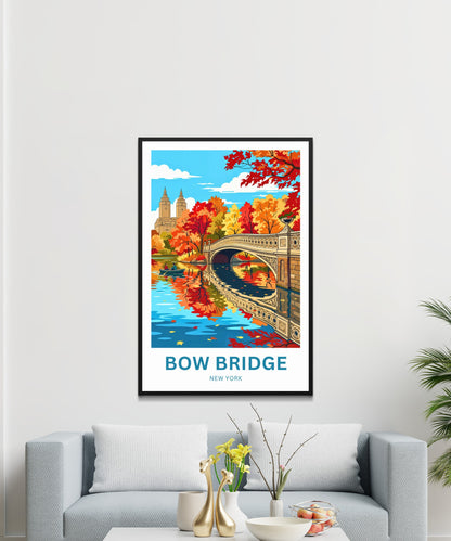 Bow Bridge  Travel Poster - Central Park Elegance