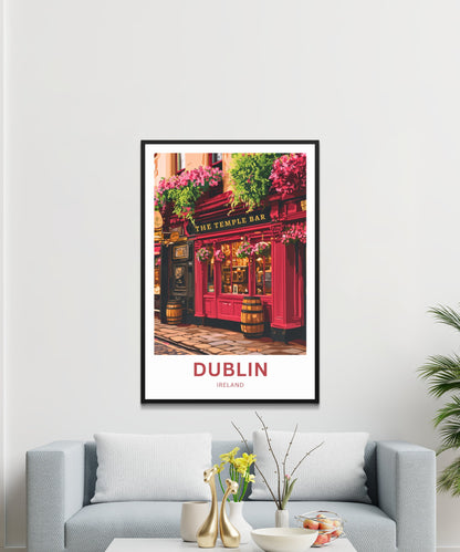 Dublin Travel Poster- Irish Spirit Lives Here