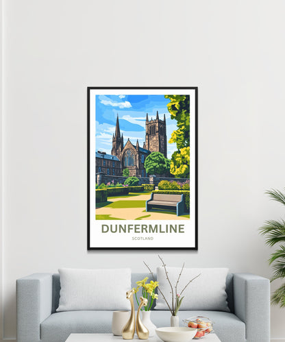 Dunfermline Travel Poster- Historic Beauty in the Kingdom of Fife