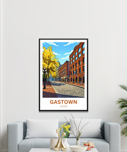 Gastown Travel Poster - Vancouver Heritage Streetscape