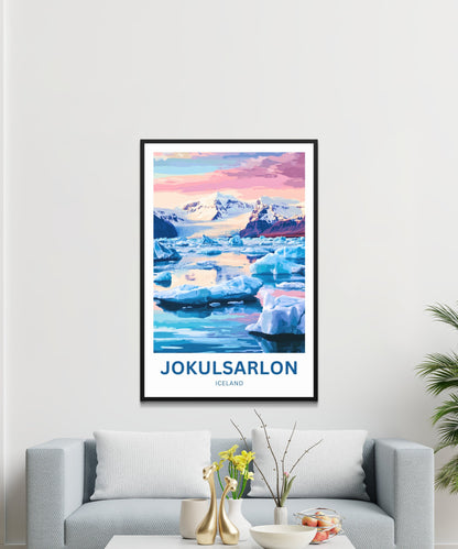 Jökulsárlón Travel Poster - Captivating Landscape of Iceland