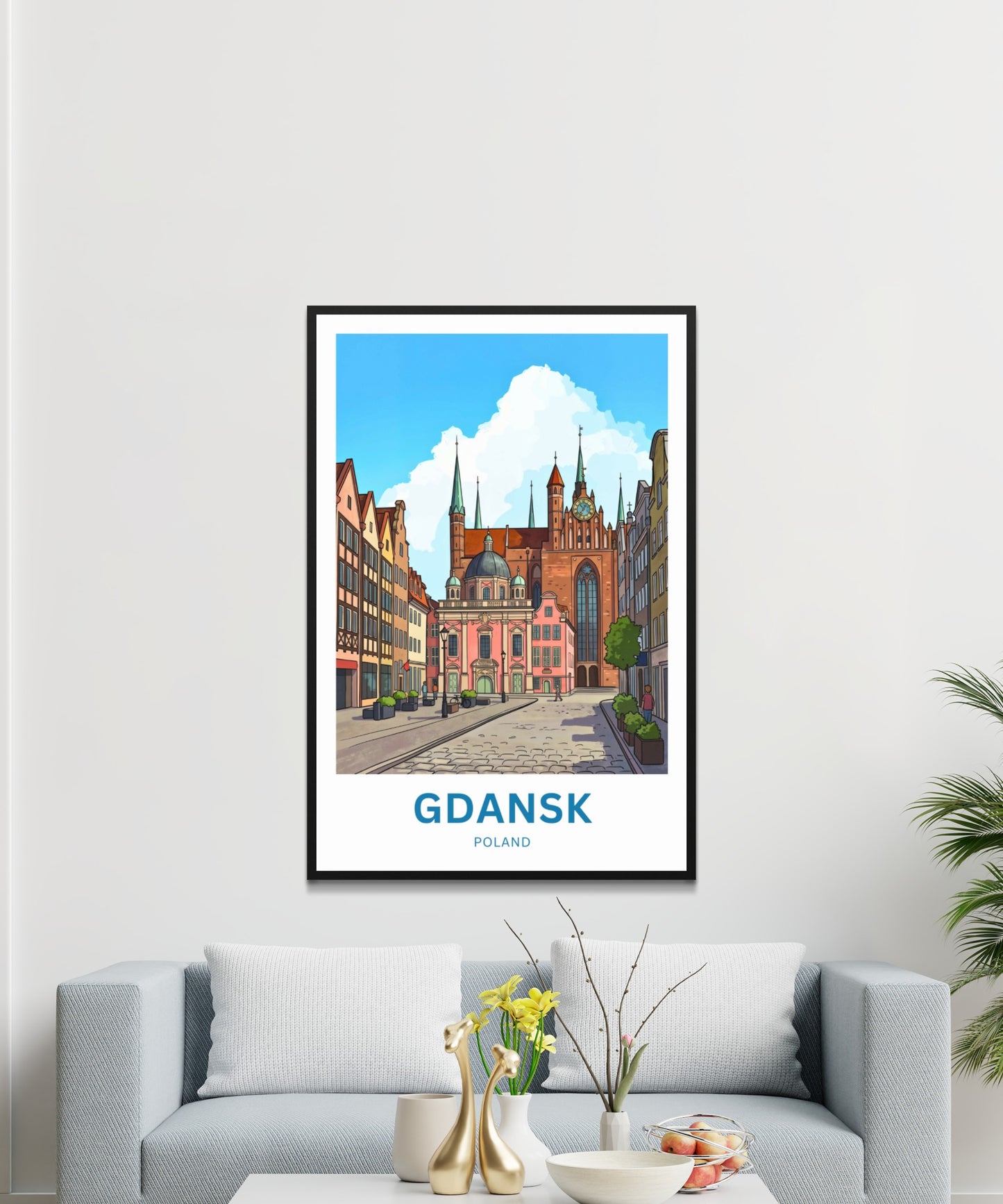 Gdańsk  Travel Poster - Market day in the old city