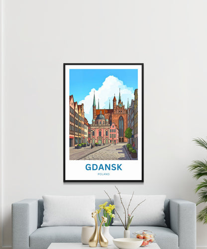 Gdańsk  Travel Poster - Market day in the old city