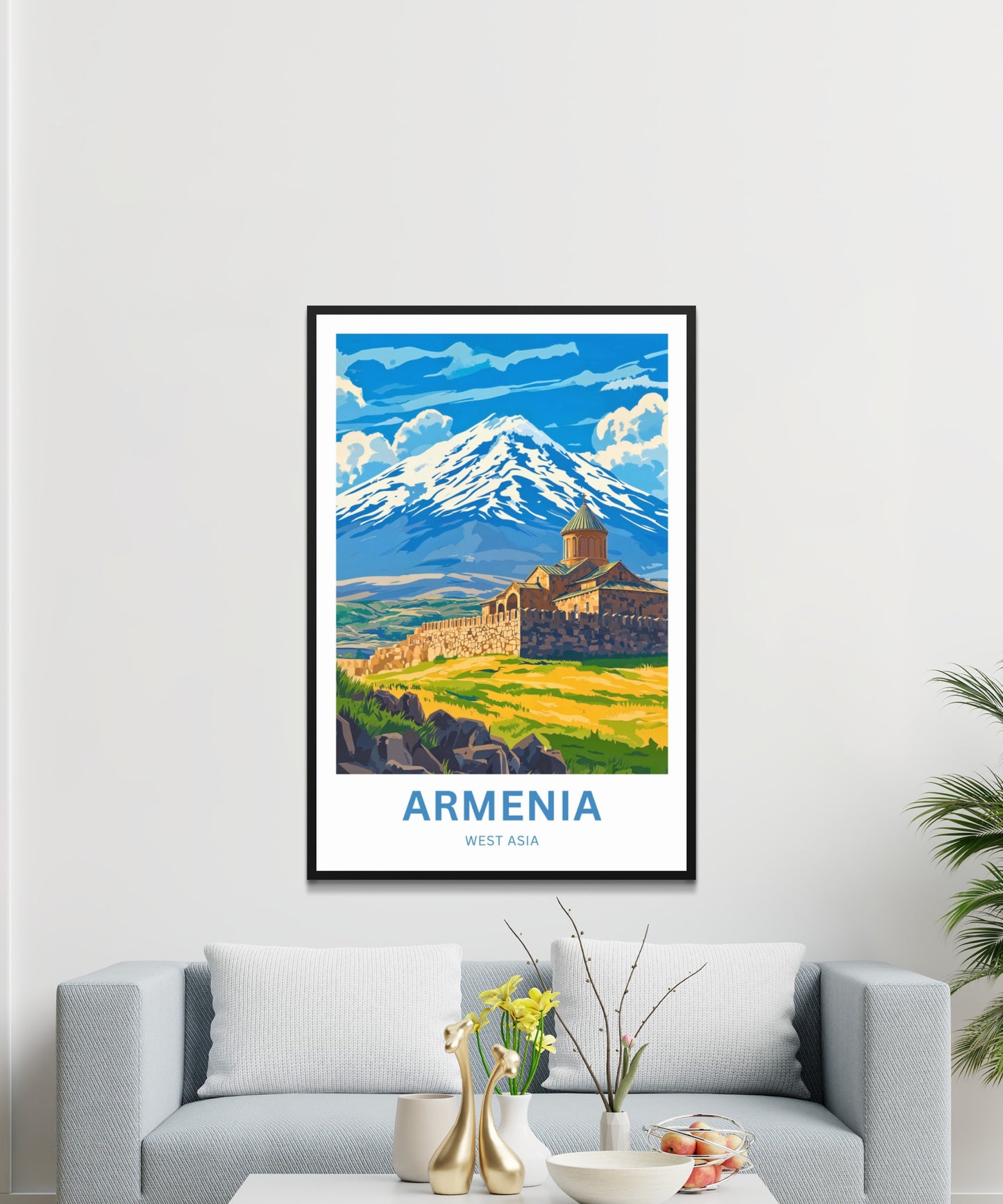Armenia Travel Poster - Echoes of Ararat and Monasteries in the Mountains