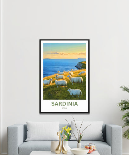 Sardinia Travel Poster - Countryside of the Mediterranean