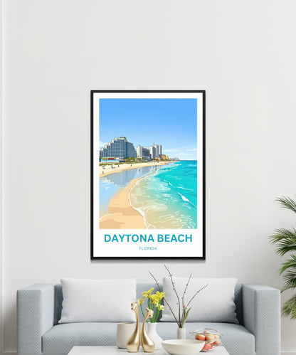 Daytona Beach, Florida Travel Poster - Coastal Escape