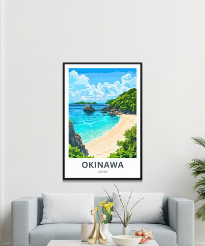 Okinawa Beach Travel Poster  - Serenity by the Sea