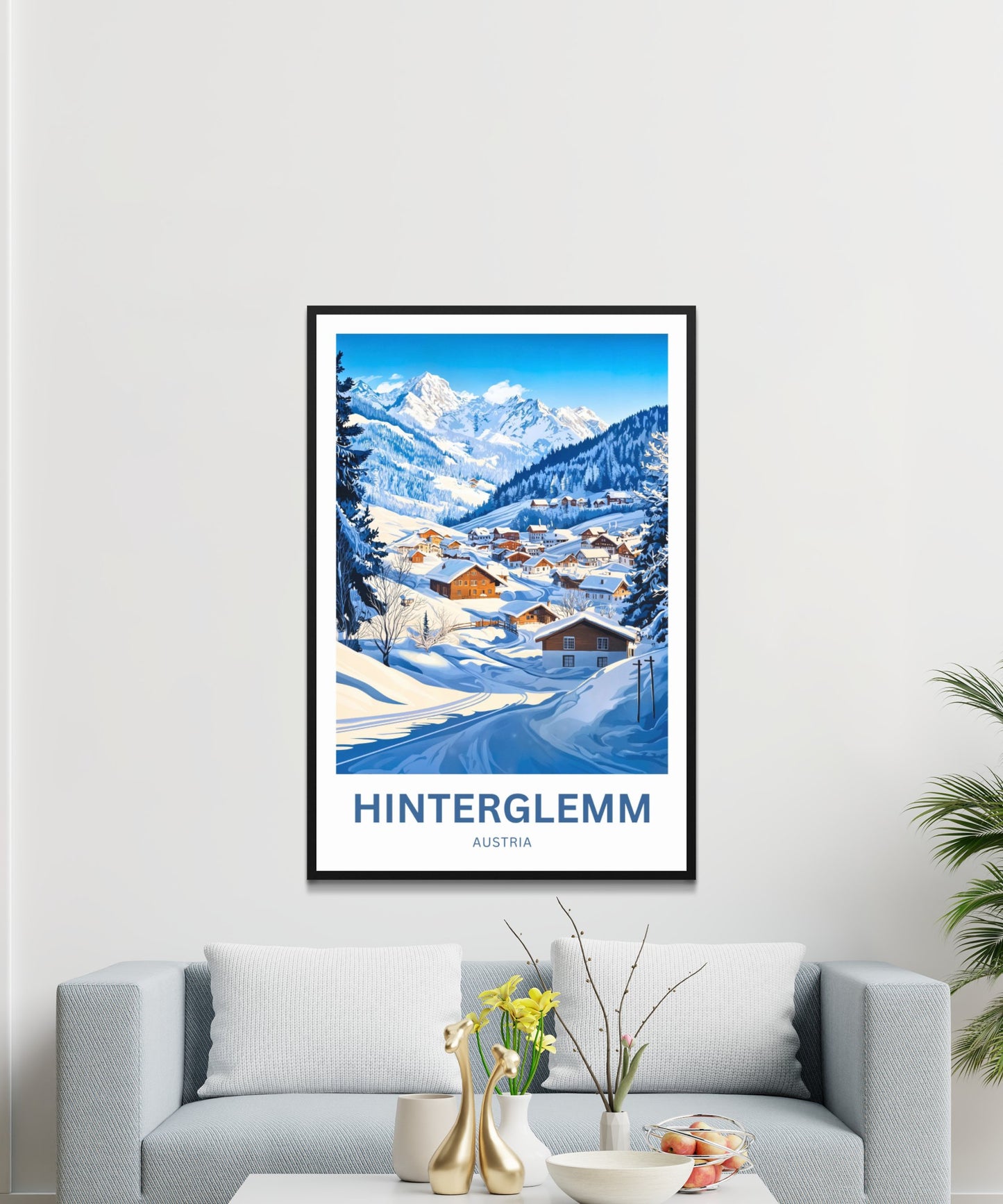 Hinterglemm Travel Poster - Captivating View of Australian Snowy Village
