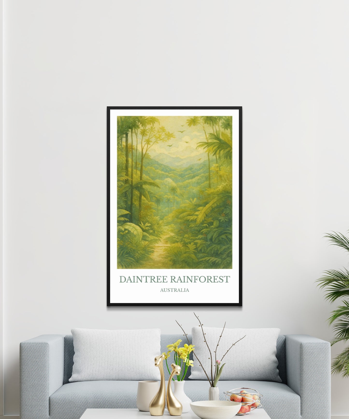 Daintree Rainforest, Watercolor design poster, Australia Print, Daintree Rainforest Wall Art