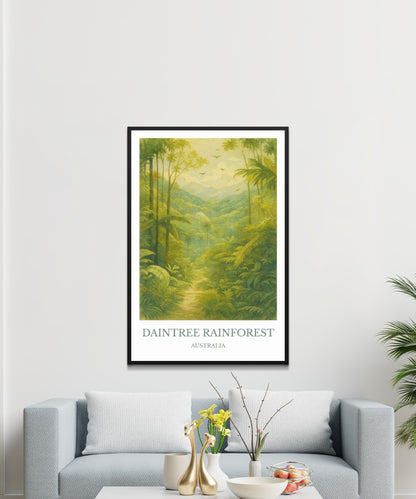 Daintree Rainforest, Watercolor design poster, Australia Print, Daintree Rainforest Wall Art