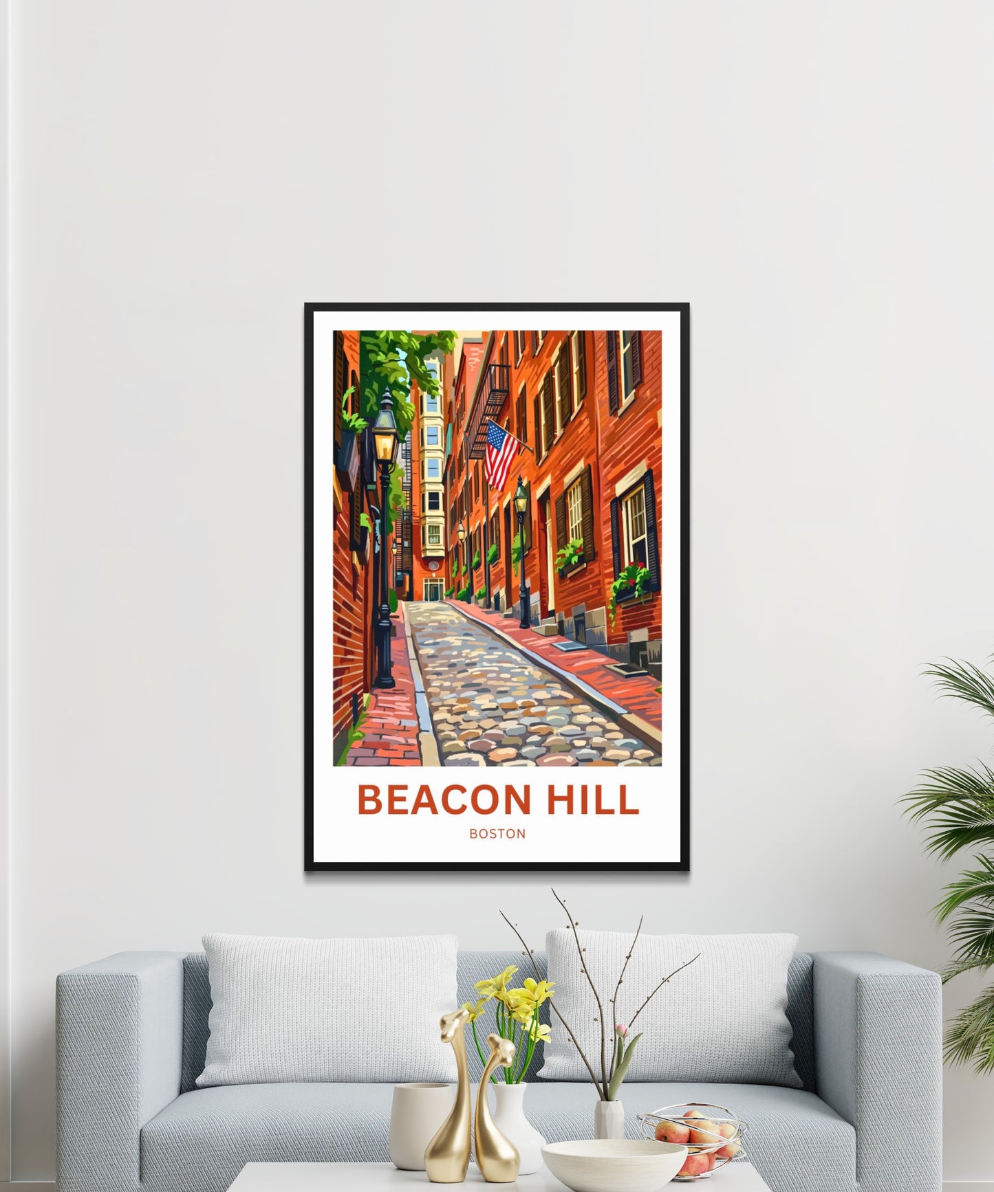 Beacon Hill Travel Poster -  Stroll in Boston