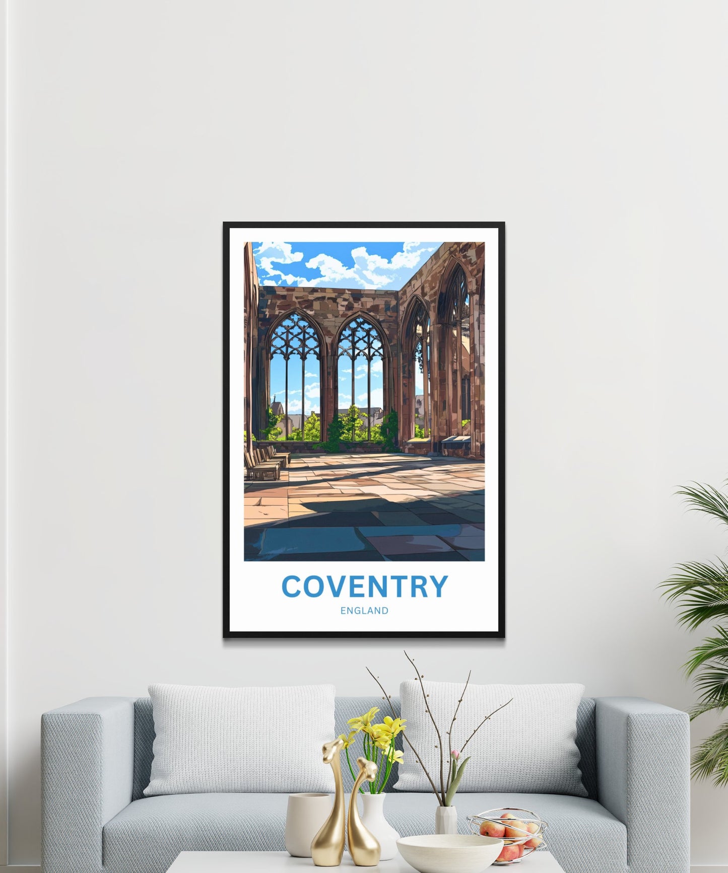 Coventry Travel Poster- Cathedral Inside View