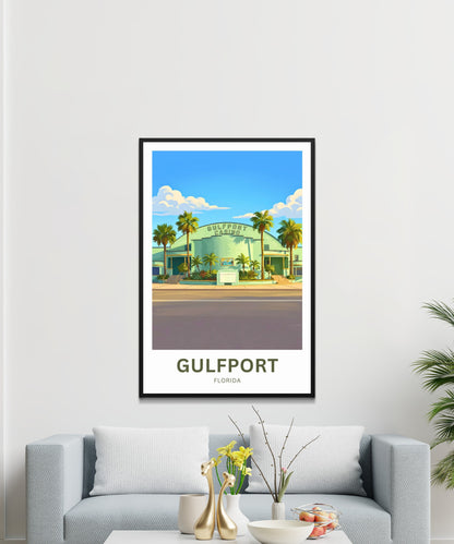Gulfport, Florida Travel Poster - Marina