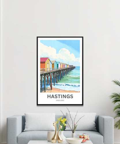 Hastings Travel Poster- Beach Pier