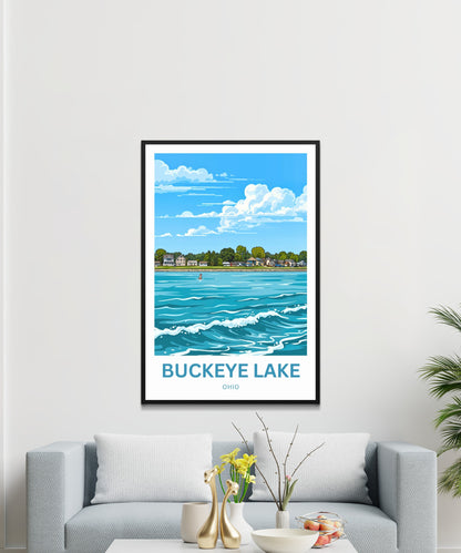 Buckeye Lake Travel Poster -  Serene Ohio