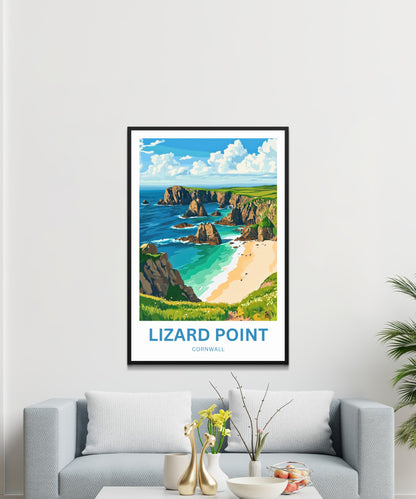 Lizard Point Travel Poster - Rugged Cliffs