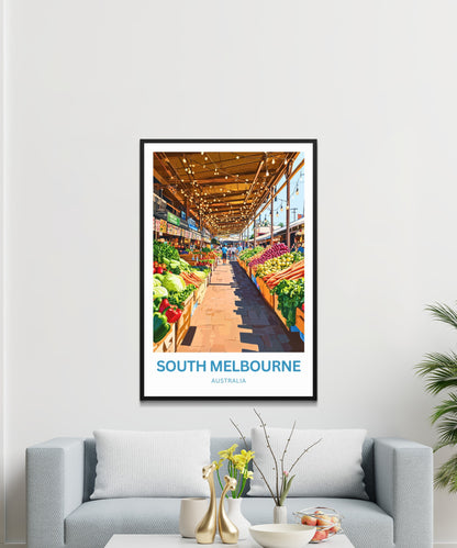 South Melbourne Market Travel Poster  - Fresh Finds Await