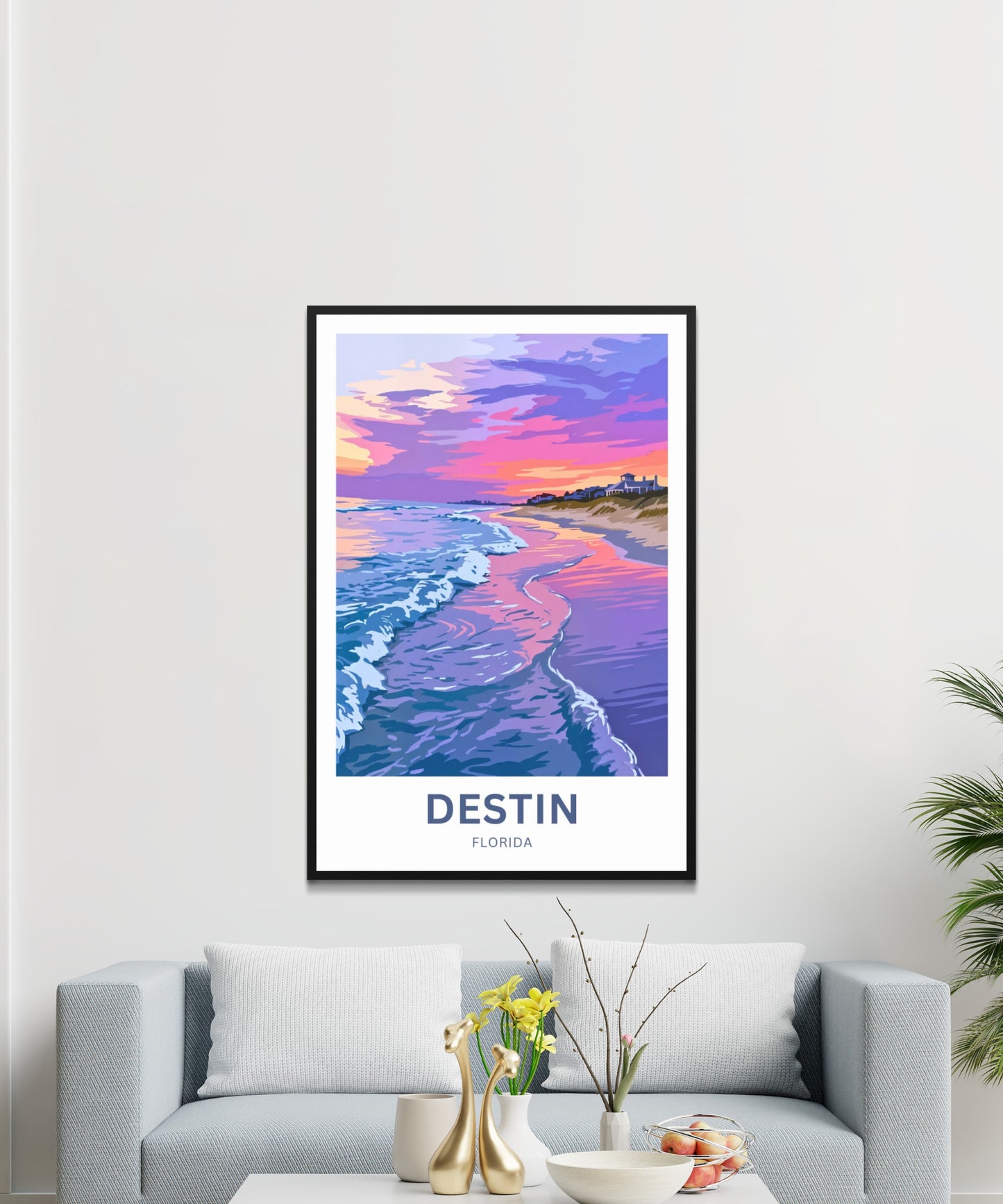Destin, Florida Travel Poster -  Colorful Sky
