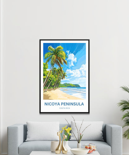 Nicoya Peninsula Travel Poster  - Mesmerizing Sandy Beach Costa Rica