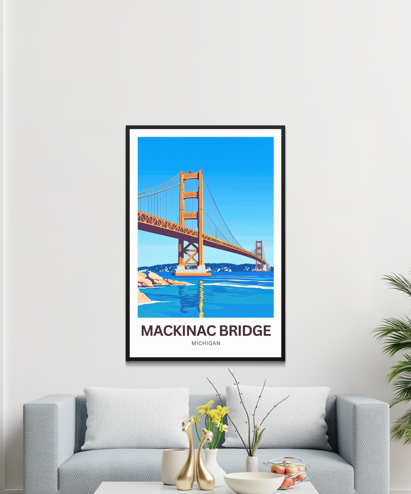 Mackinac Bridge Travel Poster - Michigan