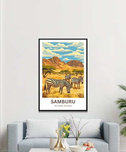 Samburu National Reserve Travel Poster - Kenya