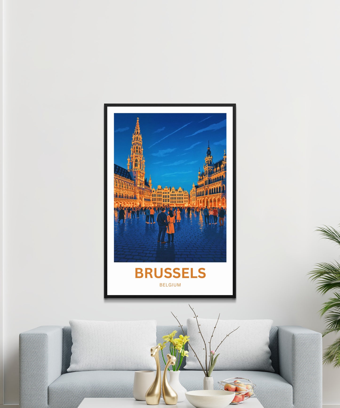 Brussels Travel Poster - Golden Hour in Brussels