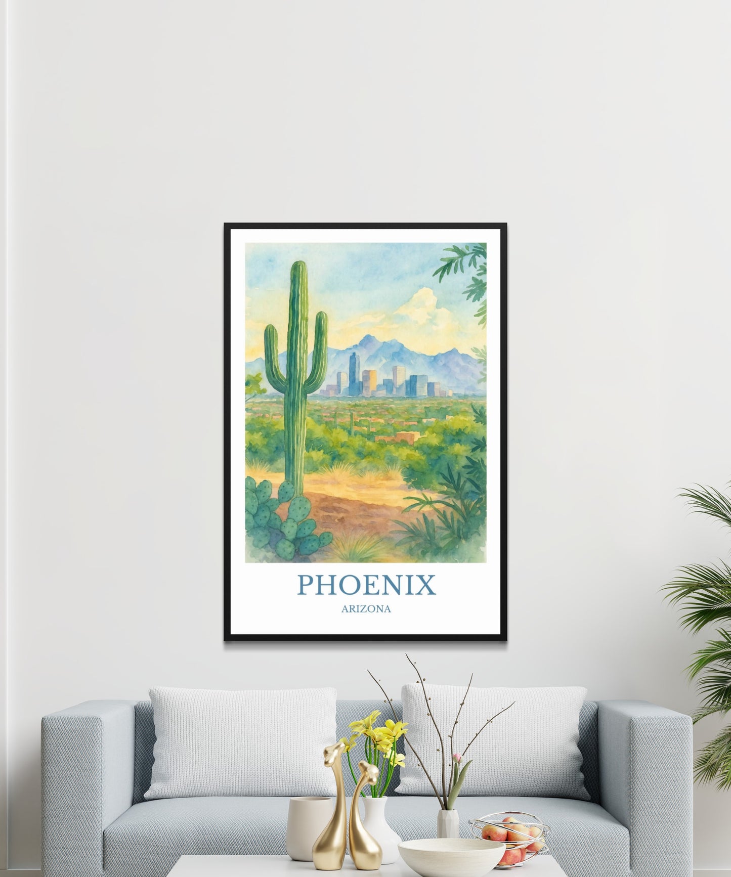 Phoenix, Watercolor design poster, Arizona Print, Phoenix Wall Art
